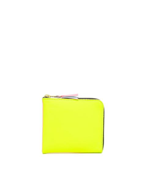 Super Fluo zipped leather wallet