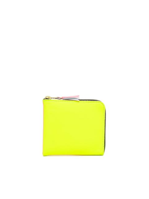 Super Fluo zipped leather wallet