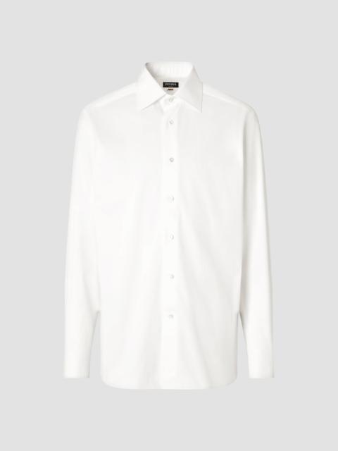 ZEGNA Men's Trecapi Cotton Shirt - Optical White