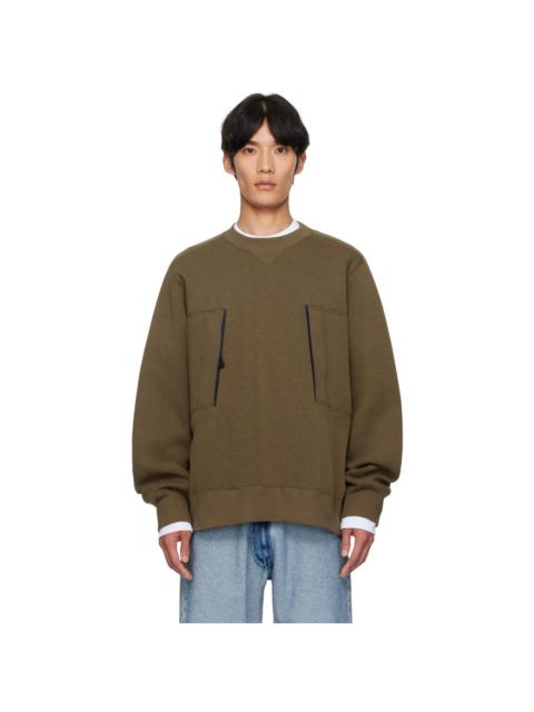 sacai Khaki Sponge Sweat Sweatshirt
