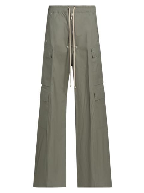 Rick Owens Men's Cargobelas Stretch-Cotton Wide-Leg Pants - Euca