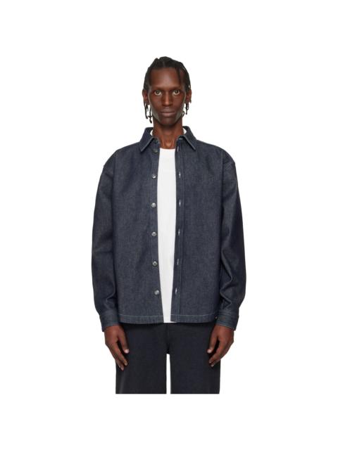 HUGO Navy Oversized-Fit Weighty Denim Overshirt