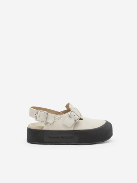 Alexander McQueen Men's Mount Slick Sandal in Pale Beige/silver