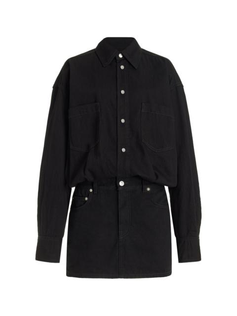 HAIKURE Tatum Denim Shirt-Skirt Combo Mini Dress black