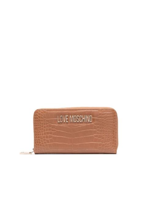 Moschino logo-plaque crocodile-effect wallet