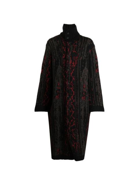 patterned high-neck coat