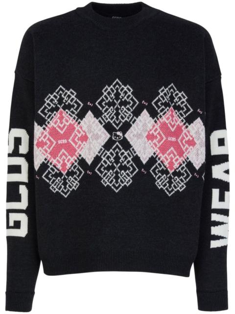 GCDS Hello Kitty-embellished knitted jumper