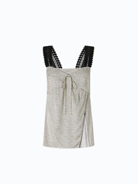 PINKO POLKA-DOT LINGERIE TOP WITH LACE
