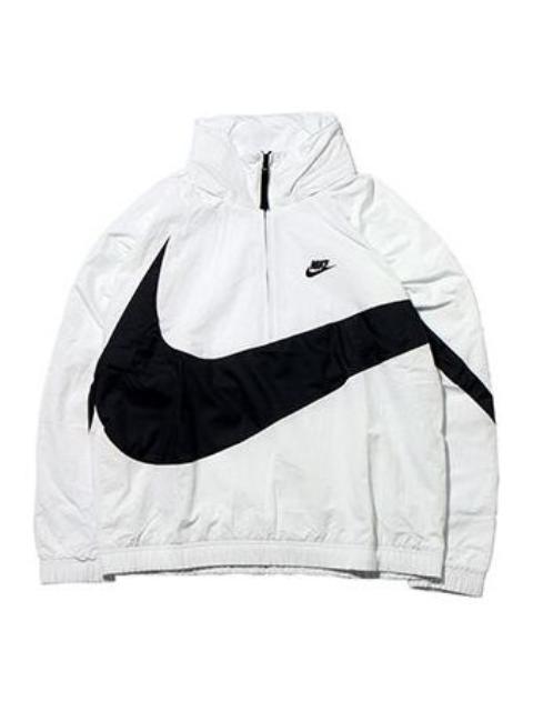 Nike Big Swoosh Anrk Jacket White Half Zipper Large AJ1405-121