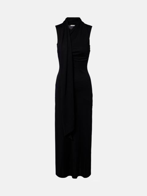 AMI Paris Tie-neck jersey midi dress