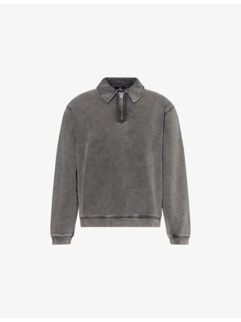 REPRESENT Initial Boxy Oversized Quarter-Zip Cotton-Jersey Sweatshirt