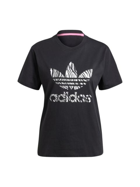 adidas (WMNS) adidas originals Zebra Animal Print Infill T-Shirt 'Black' II0911