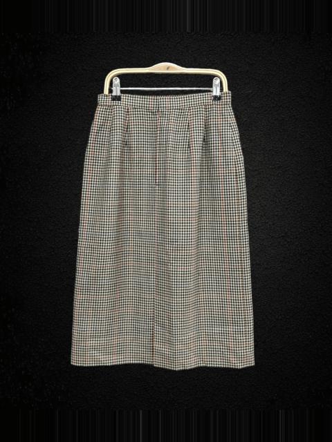 Other Designers BURBERRYS Vintage 80s Plaid Brown Wool Midi Skirts