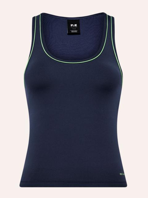 P.E NATION SPECTRUM SCOOP TANK IN DARK NAVY & KIWI GREEN