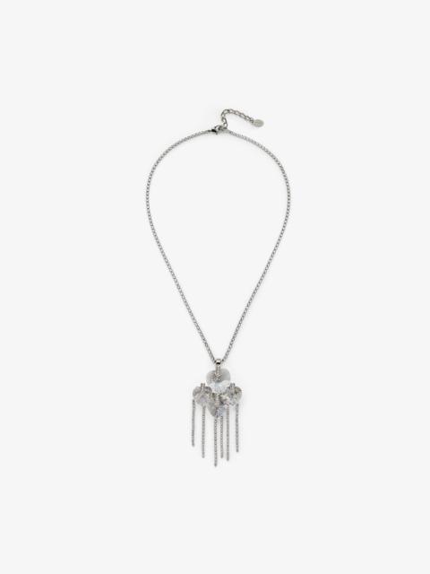 JIMMY CHOO Heart Drop Necklace
Silver-Finish Heart Drop Necklace with Crystals