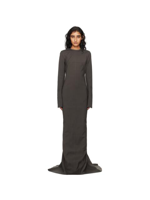 Rick Owens Gray Concordians Wool Mallot Maxi Dress