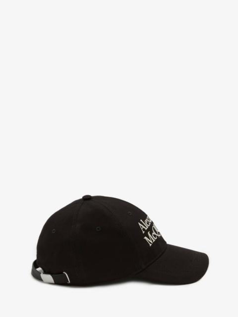 Alexander McQueen Alexander Mcqueen Signature Baseball Cap in Black/ivory