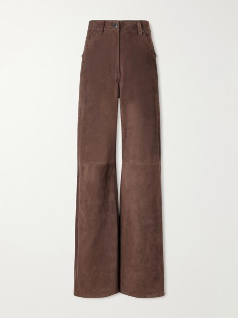 Brunello Cucinelli Mid-rise straight-leg suede pants Brown