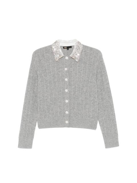 embellished-collar cardigan