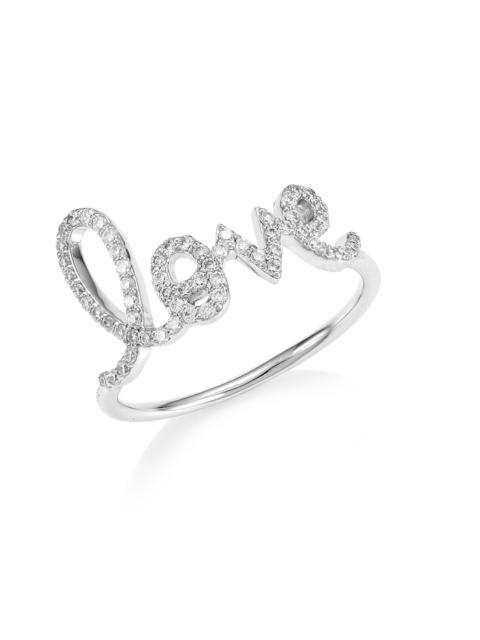 SYDNEY EVAN Women's 14K White Gold & Diamond Large Love Ring