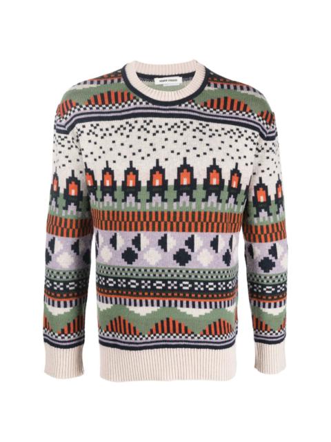 HENRIK VIBSKOV intarsia-knit long-sleeved jumper