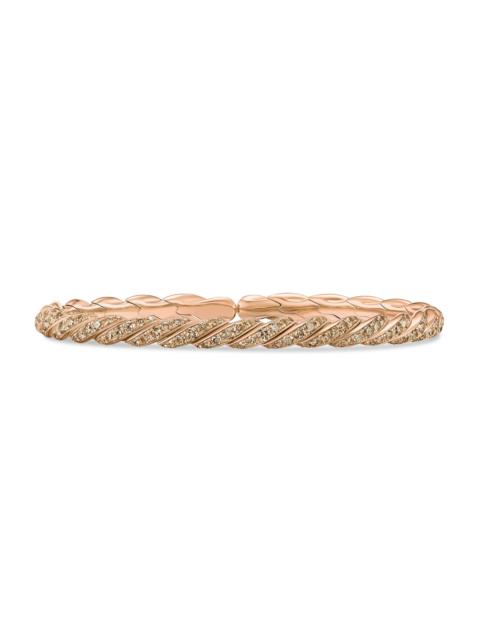 DAVID YURMAN Women's Sculpted Cable Flex Bracelet in 18K Rose Gold - Cognac Diamond