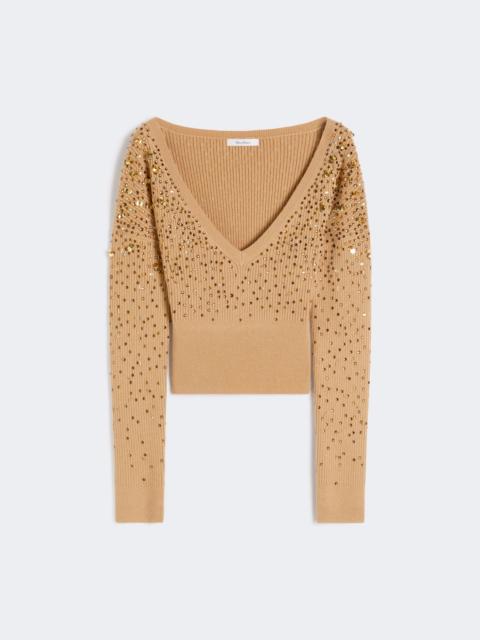 Max Mara Wool and cashmere V-neck sweater - CAMEL