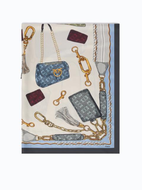 PINKO SCARF WITH BAG PRINT