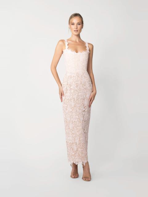 SAU LEE CORALINE LACE MIDI DRESS