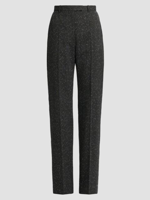 Alexander McQueen Women's Speckled Wool Slim-Straight Trousers - Grey