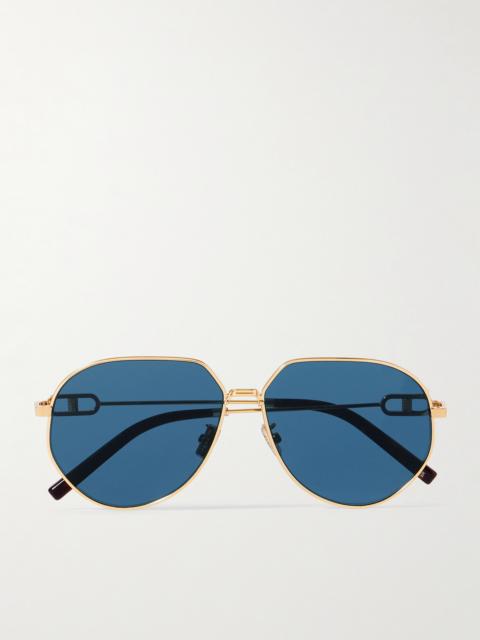 Dior CD Link A1U Round-Frame Gold-Tone Sunglasses
