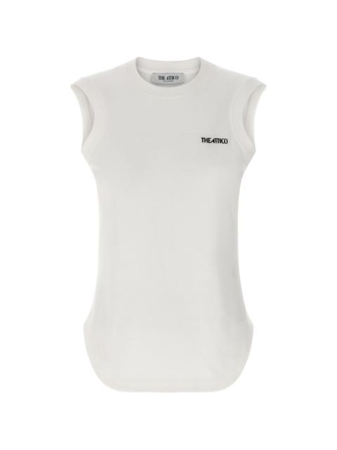 THE ATTICO logo-embroidery crew neck top