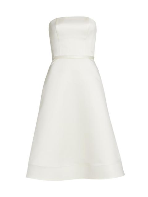 AMSALE Women's Duchesse Satin Strapless Dress - Ivory