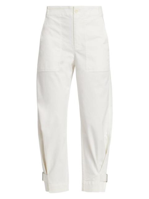 Proenza Schouler Women's Cotton Twill Tapered Crop Pants - Off White
