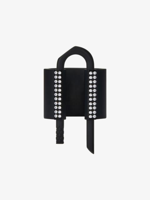 Givenchy U LOCK BLACK RING WITH CRYSTALS