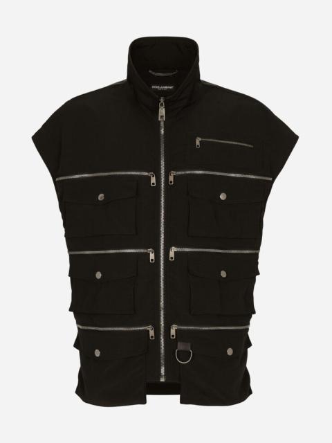 Dolce & Gabbana Sleeveless high-neck cordura jacket