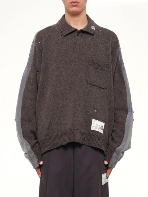 Maison MIHARAYASUHIRO Sweat Combined Knit Sweater in Brown