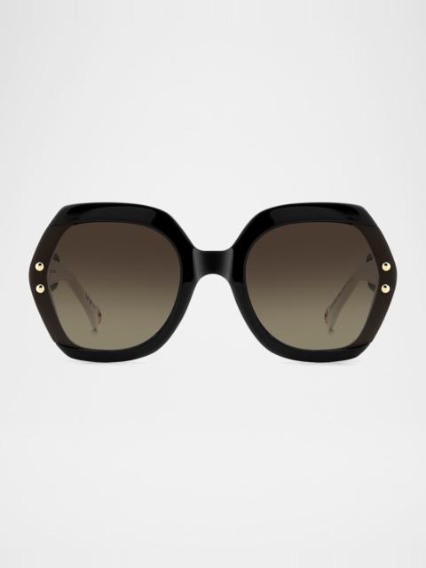 CAROLINA HERRERA Logo-Print Round Acetate Sunglasses
