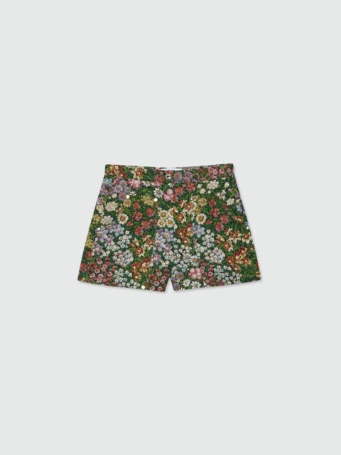 MSGM Multicolor floral jacquard shorts