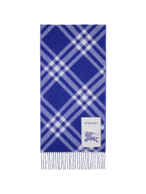 Blue & White Check Cashmere Scarf