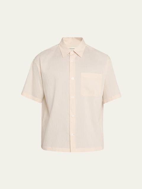 FRAME Men's Viscose Blend Pocket Short-Sleeve Shirt