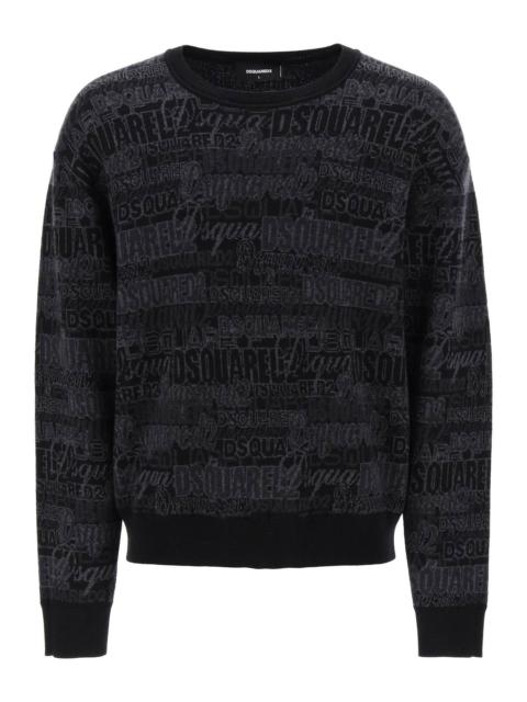 WOOL SWEATER WITH LOGO LETTERING MOTIF