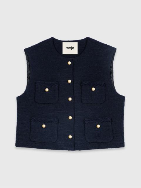 maje Sleeveless tweed jacket