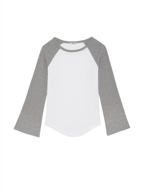 Cou Cou The Raglan: Cotton Jersey White/ Grey