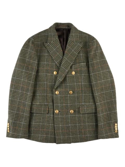 SLOWEAR x Incotex double-breasted prince wales blazer
