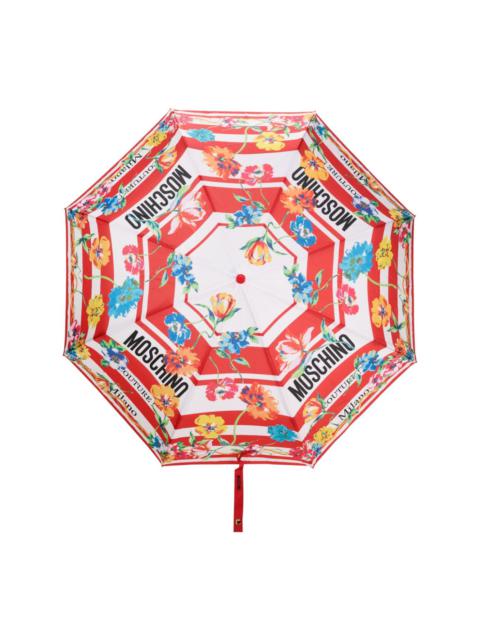 Moschino floral-print striped foldable umbrella