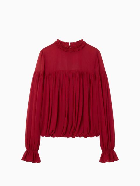 ULLA JOHNSON Pearl Long Sleeve Silk Blouse