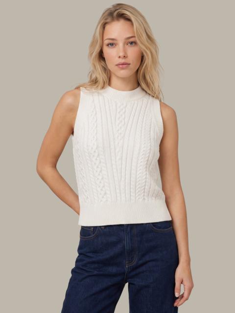 525 america Dorothy: Cable Knit Cotton Crewneck Vest
