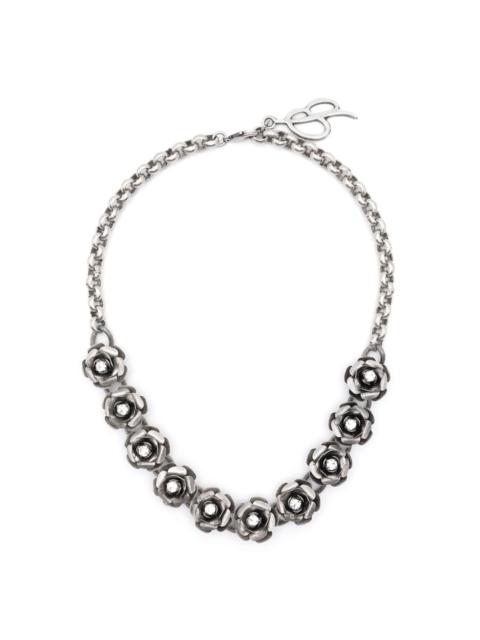 Blumarine crystal-embellished polished-finish necklace