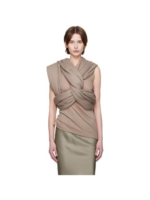 Rick Owens Taupe Hollywood Triple Donut Top
